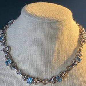 LAGOS GLACIER Swiss Blue Topaz Caviar Necklace ???